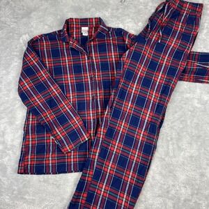Hannah Anderson Women's Flannel Pajama Set Tartan Plaid Small Drawstring